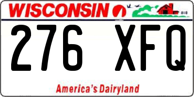 WI license plate 276XFQ