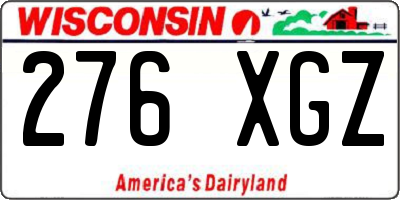 WI license plate 276XGZ