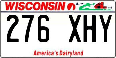 WI license plate 276XHY