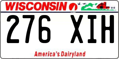 WI license plate 276XIH