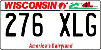 WI license plate 276XLG