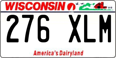 WI license plate 276XLM