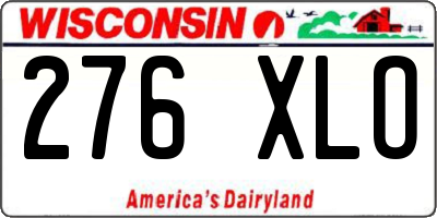 WI license plate 276XLO