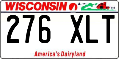 WI license plate 276XLT