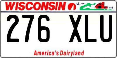WI license plate 276XLU