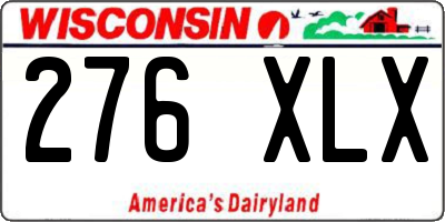 WI license plate 276XLX