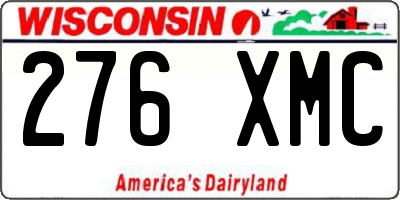 WI license plate 276XMC