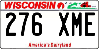 WI license plate 276XME