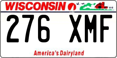 WI license plate 276XMF