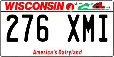 WI license plate 276XMI