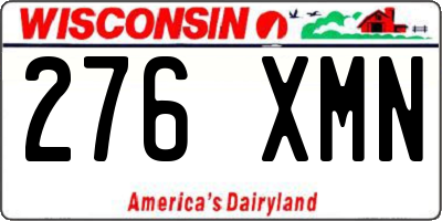 WI license plate 276XMN