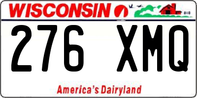 WI license plate 276XMQ