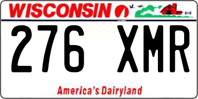 WI license plate 276XMR