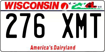 WI license plate 276XMT