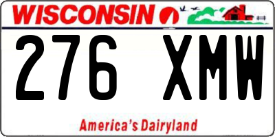 WI license plate 276XMW