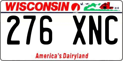 WI license plate 276XNC