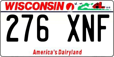 WI license plate 276XNF
