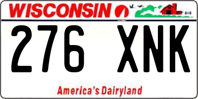 WI license plate 276XNK