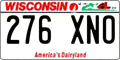 WI license plate 276XNO