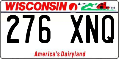 WI license plate 276XNQ