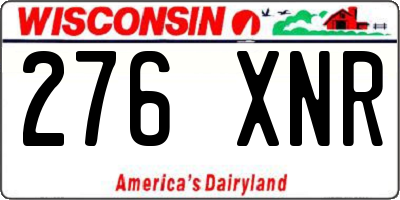 WI license plate 276XNR