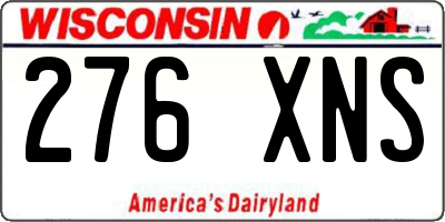 WI license plate 276XNS