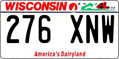 WI license plate 276XNW