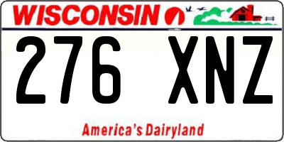 WI license plate 276XNZ