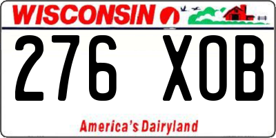 WI license plate 276XOB