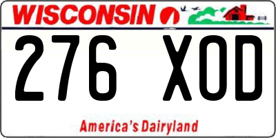 WI license plate 276XOD