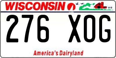 WI license plate 276XOG