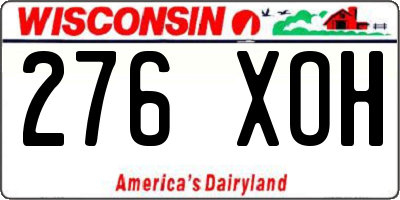 WI license plate 276XOH