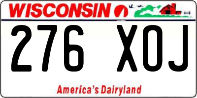 WI license plate 276XOJ
