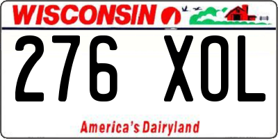 WI license plate 276XOL