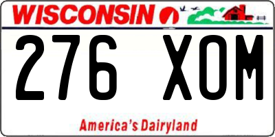 WI license plate 276XOM