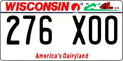 WI license plate 276XOO
