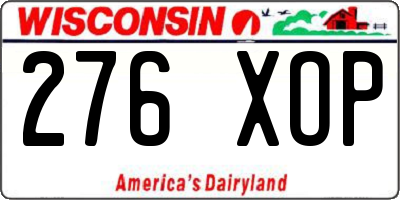 WI license plate 276XOP