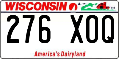 WI license plate 276XOQ