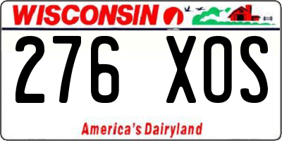 WI license plate 276XOS