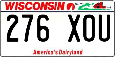 WI license plate 276XOU