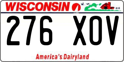WI license plate 276XOV