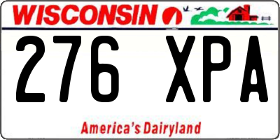 WI license plate 276XPA