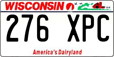 WI license plate 276XPC