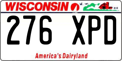 WI license plate 276XPD