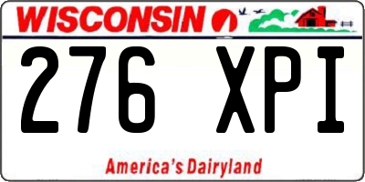 WI license plate 276XPI
