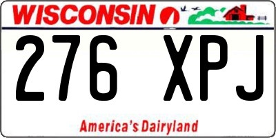 WI license plate 276XPJ