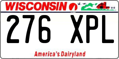 WI license plate 276XPL
