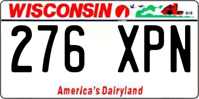 WI license plate 276XPN