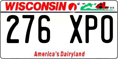 WI license plate 276XPO