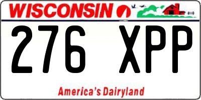WI license plate 276XPP